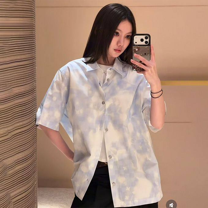 lv louis vuitton sky cloud all over print short sleeve shirt